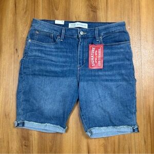 Signature by Levi Women’s Strauss Blue Jean Shorts with Rolled Cuffs